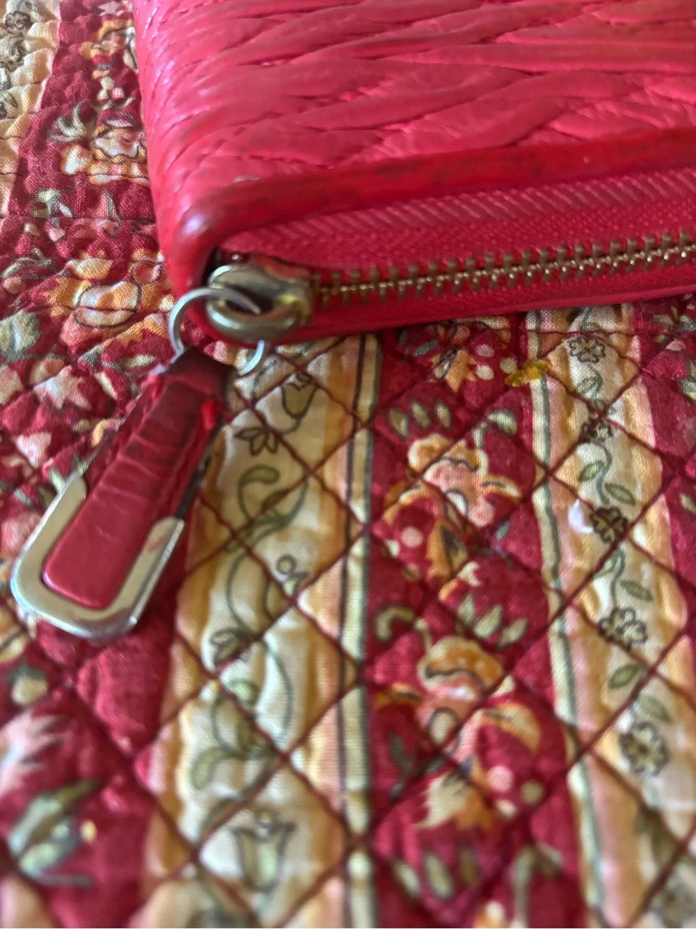 Coach F49609 Madison Twist Leather Accordion Zip Wallet Dahila Red $275